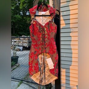 NWT 26” Damsel in This Dress Tailed Pirate Overbust Corset Bodice Garb